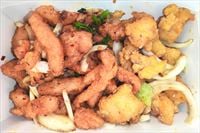 Salt Pepper Chicken with Shredded Smoked Chicken